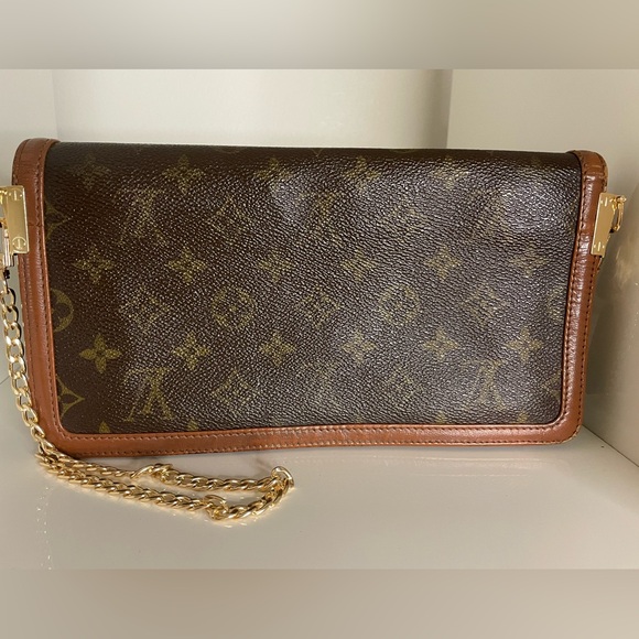 LOUIS VUITTON Vintage Monogram Pochette Dame PM Pouch Clutch Bag w/ Added Chain - Picture 2 of 11